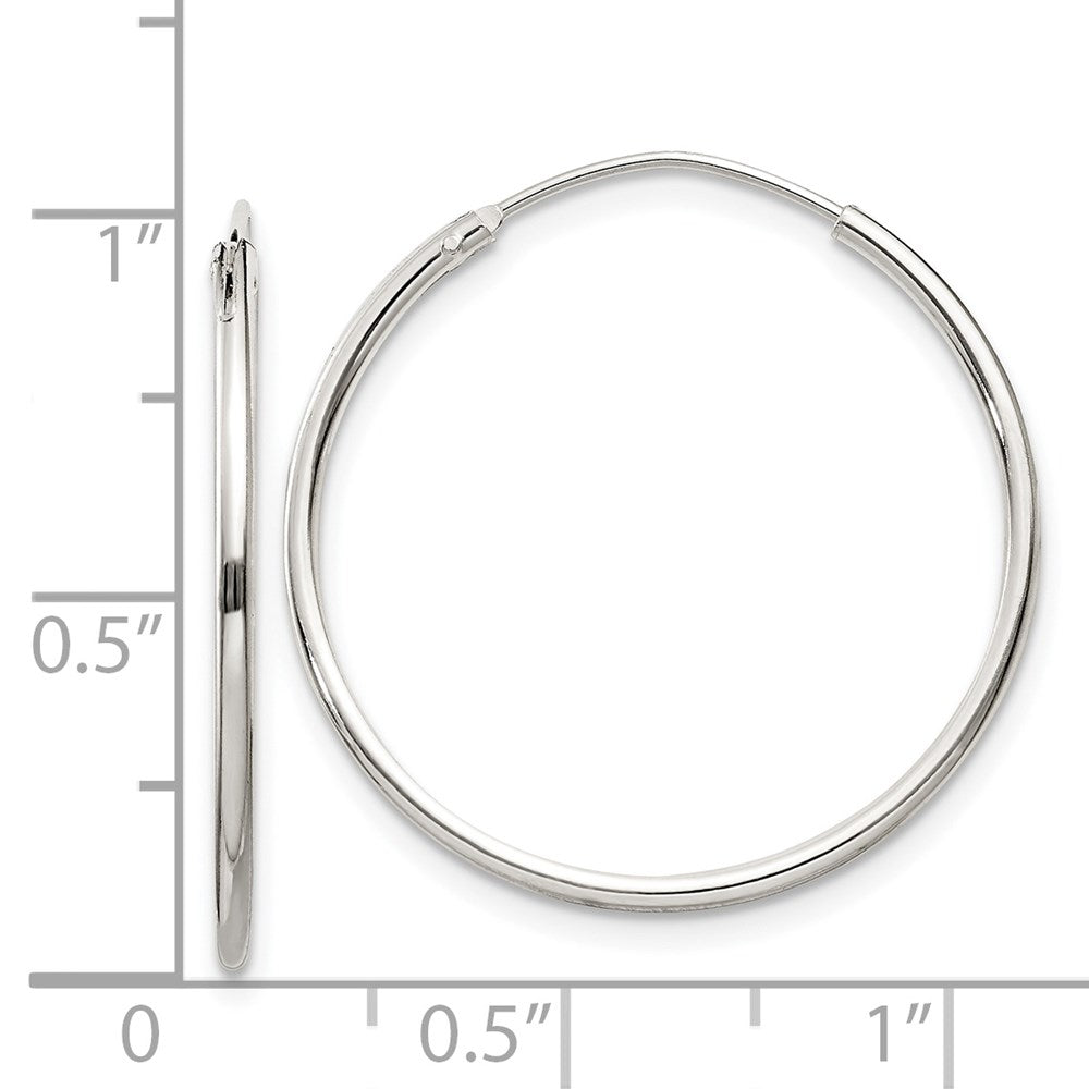 Sterling Silver 1.3mm Hoop Earrings