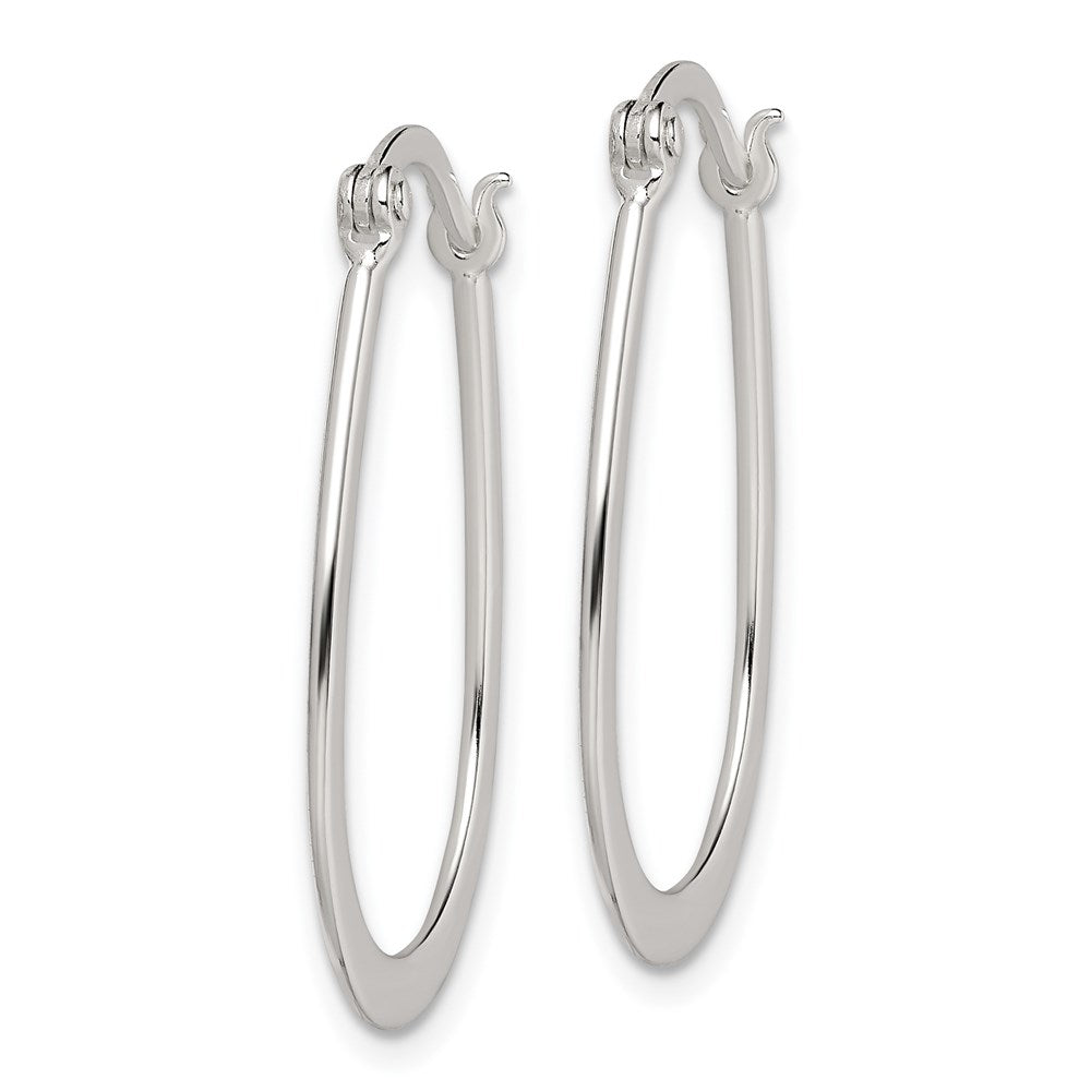 Sterling Silver Polished Oval Hoop Earrings