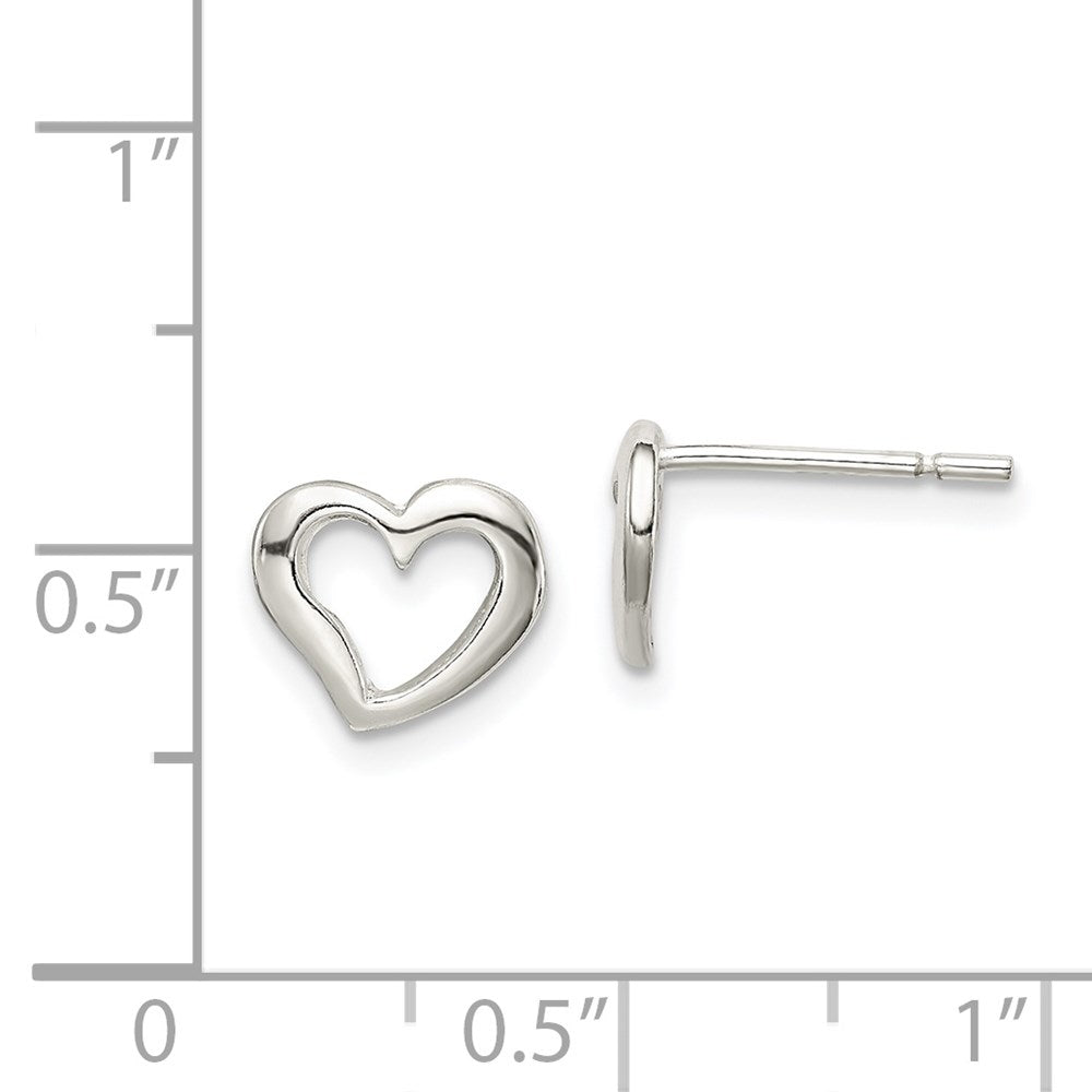 Sterling Silver Polished Heart Post Earrings