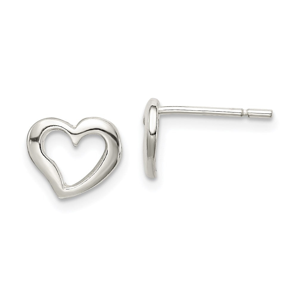 Sterling Silver Polished Heart Post Earrings