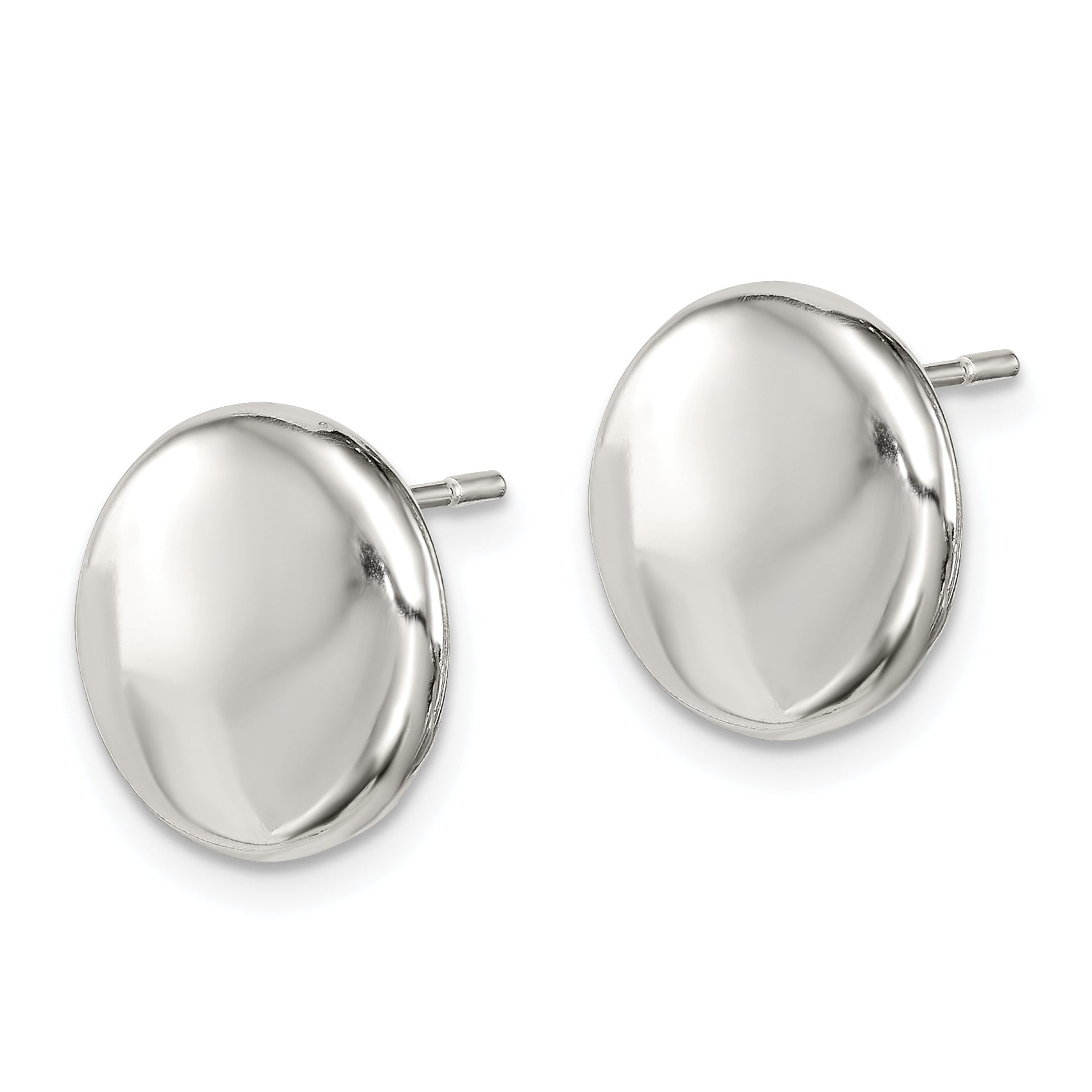 Sterling Silver Polished Button Post Earrings QE7100