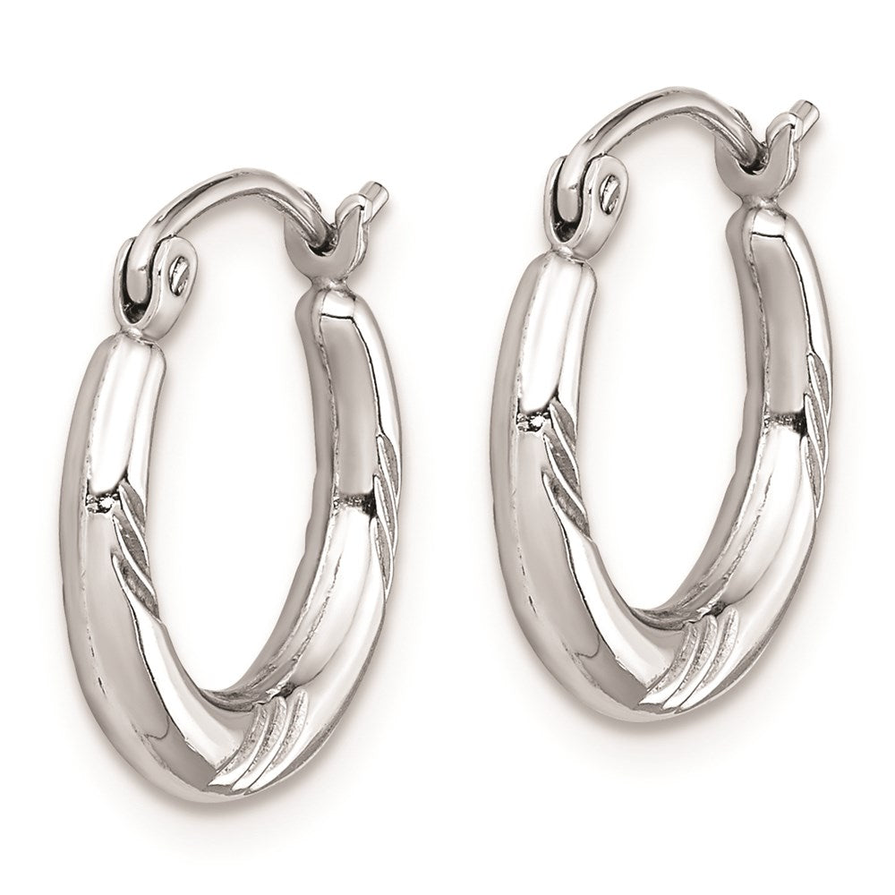 Sterling Silver Rhodium Plated Hoop Earrings