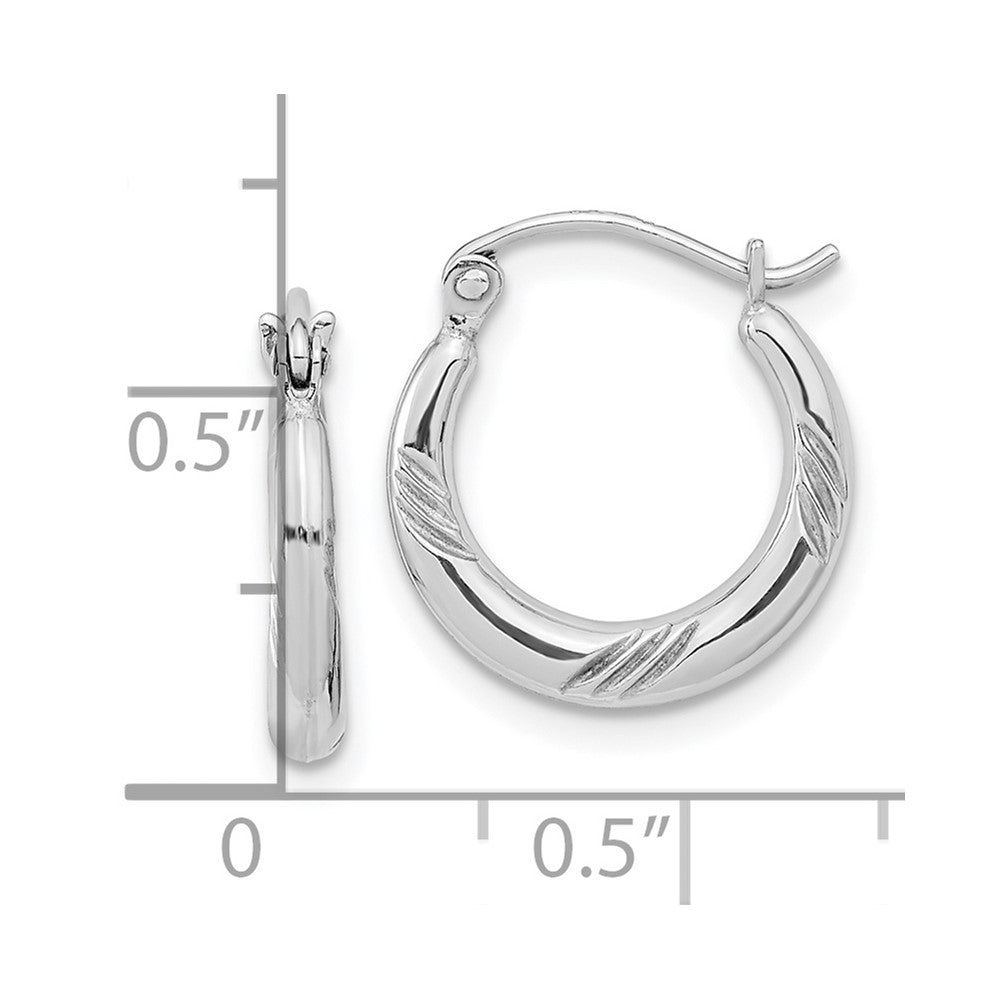 Sterling Silver Rhodium Plated Hoop Earrings