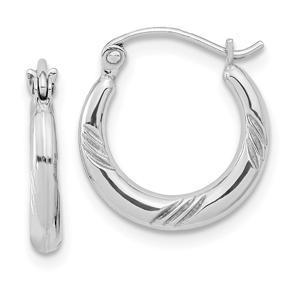 Sterling Silver Rhodium Plated Hoop Earrings