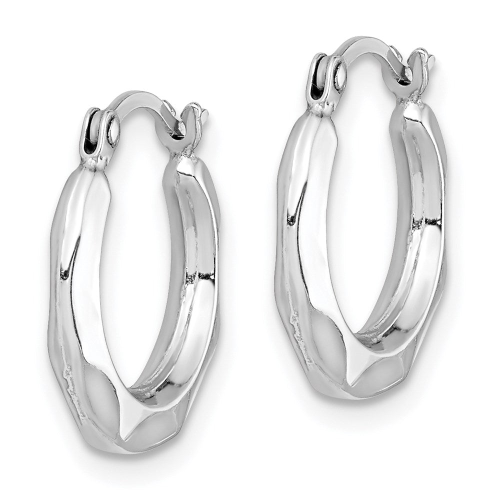 Sterling Silver Rhodium Plated Hollow Hoop Earrings