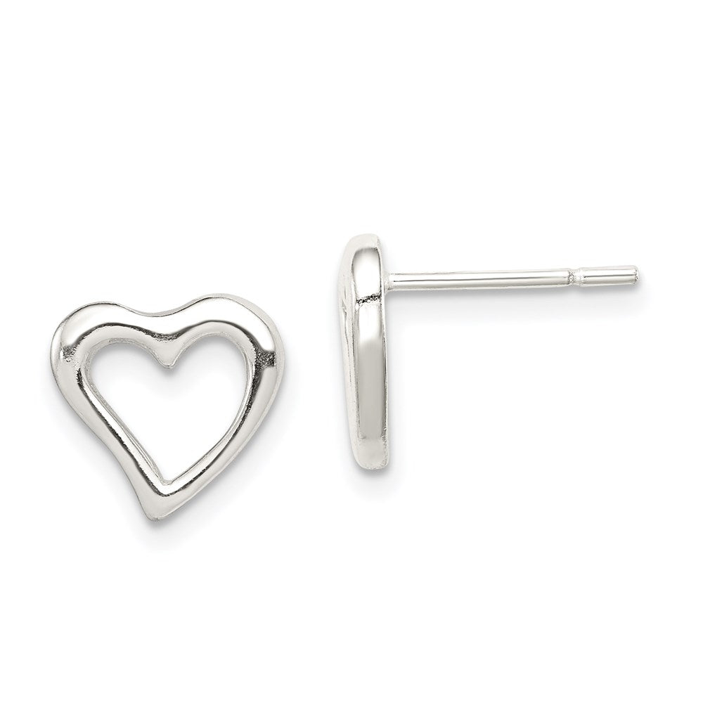 Sterling Silver Heart Post Earrings