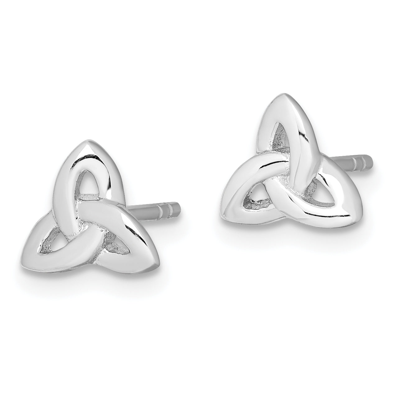 Sterling Silver Rhodium Plated Trinity Post Earrings QE8787