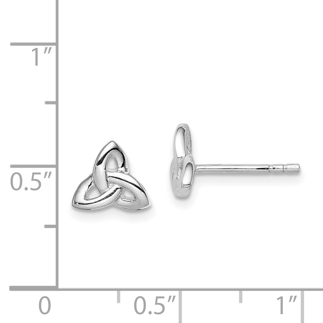 Sterling Silver Rhodium Plated Trinity Post Earrings QE8787