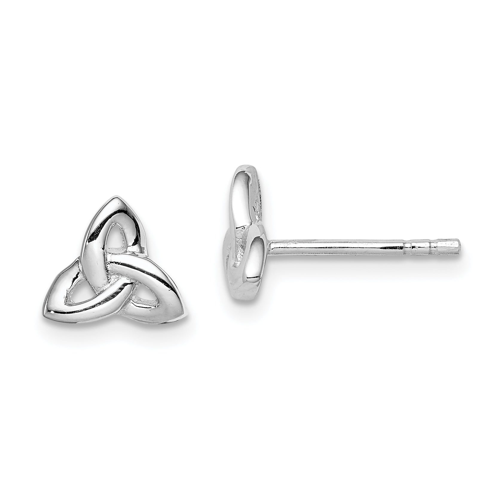 Sterling Silver Rhodium Plated Trinity Post Earrings QE8787