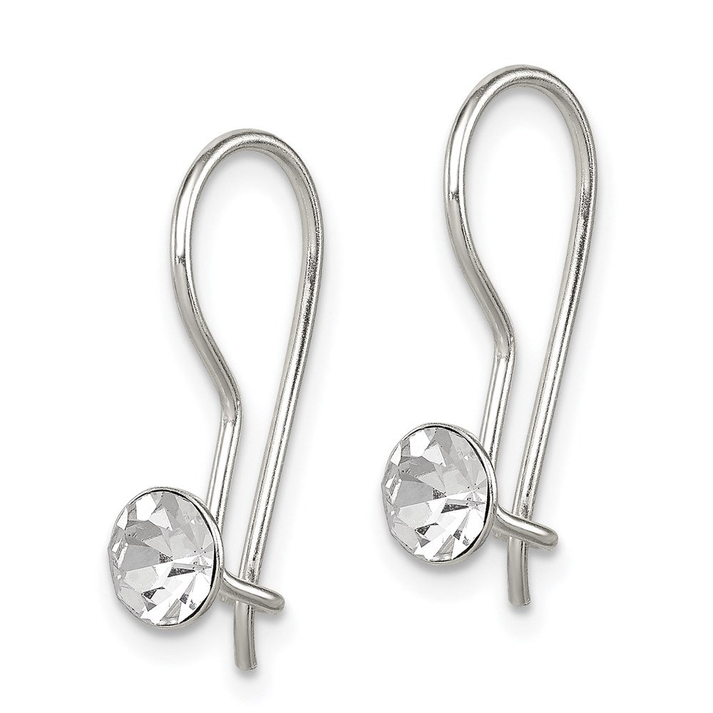 Sterling Silver Polished Stellux Crystal Dangle Earrings