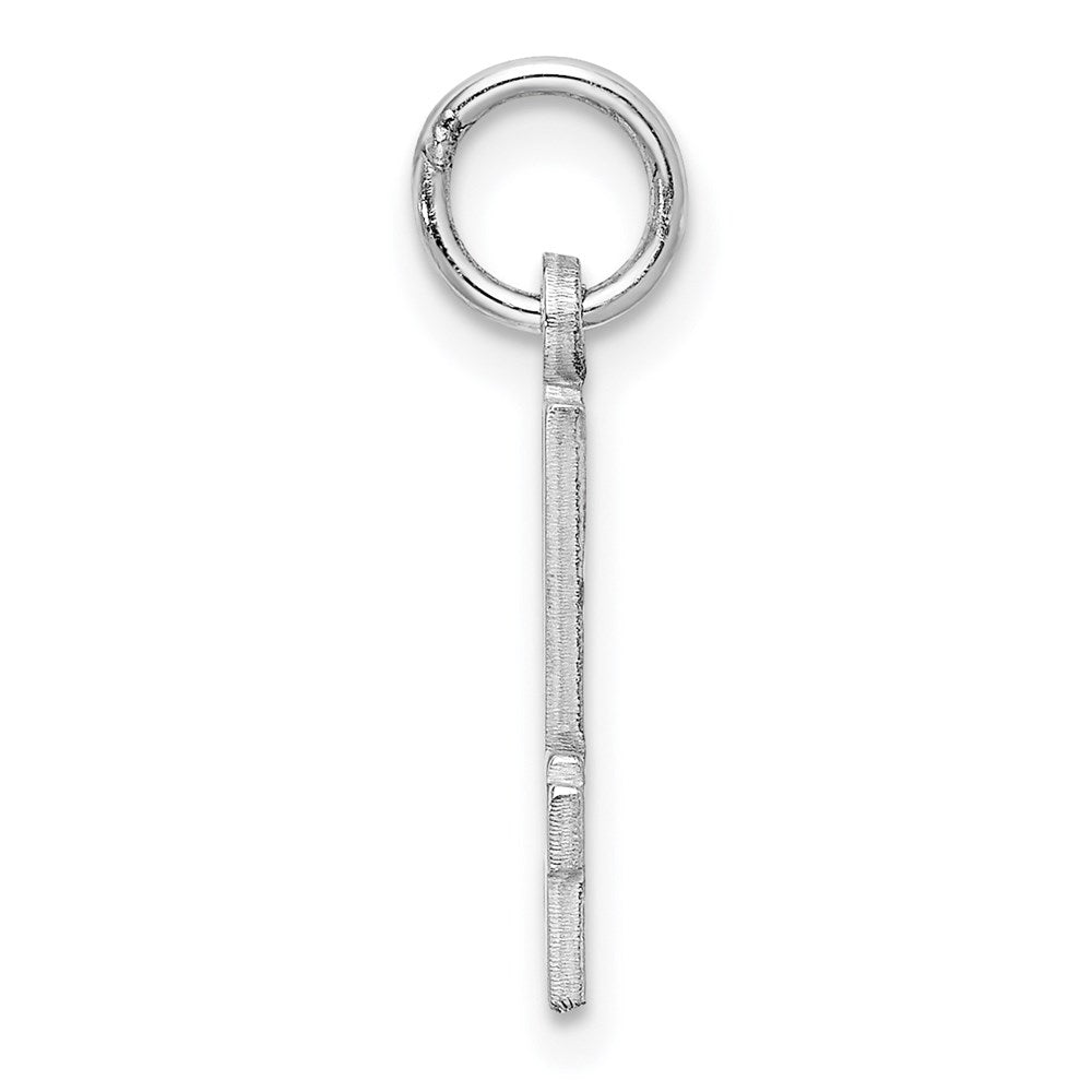 Sterling Silver/Rhodium-plated Elongated Number 14 Charm