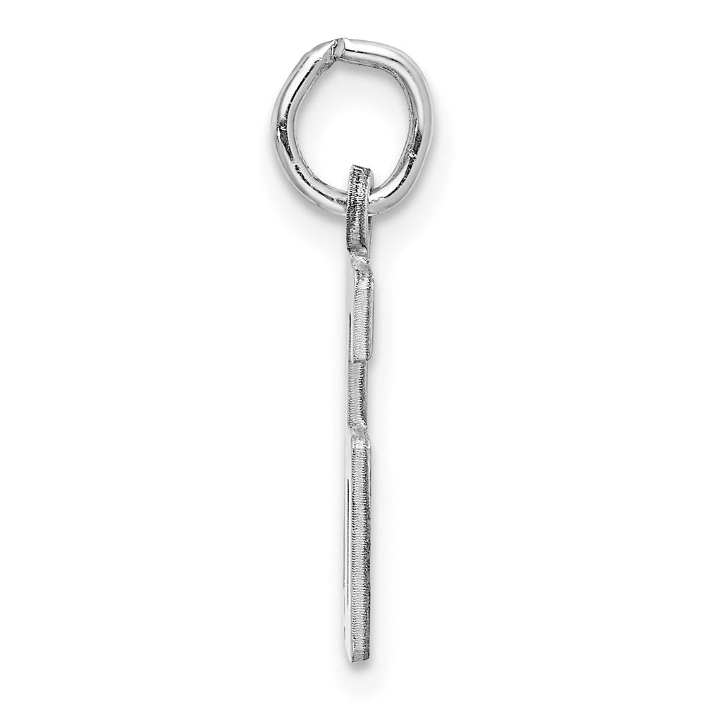 Sterling Silver/Rhodium-plated Elongated Number 16 Charm