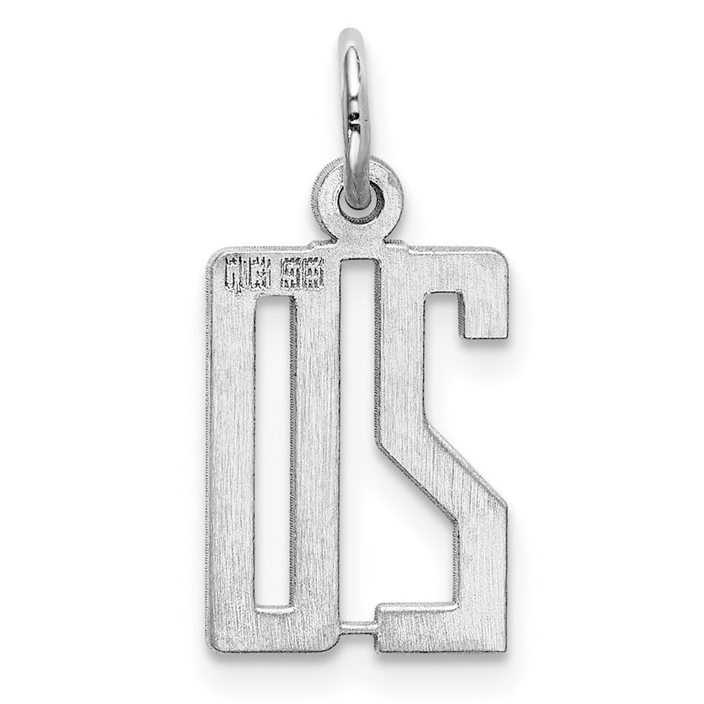 Sterling Silver/Rhodium-plated Elongated Number 20 Charm