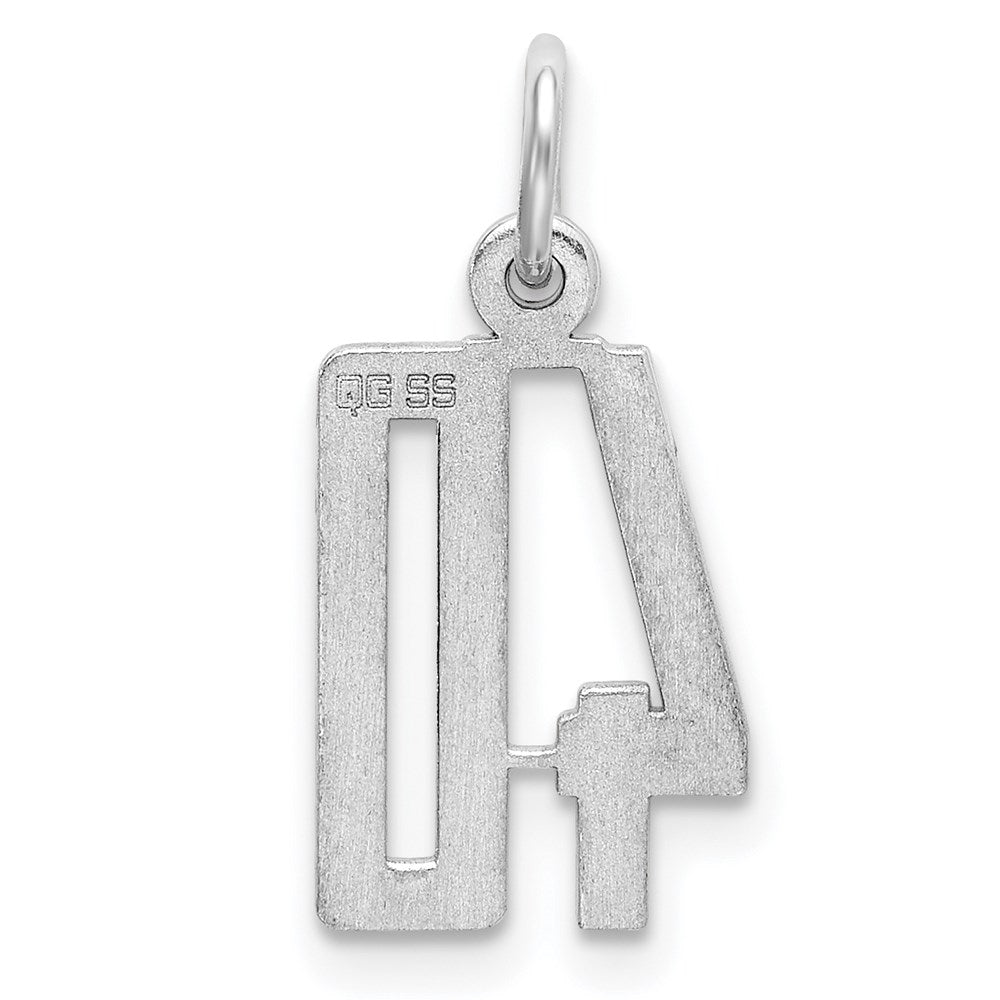 Sterling Silver/Rhodium-plated Elongated Number 40 Charm