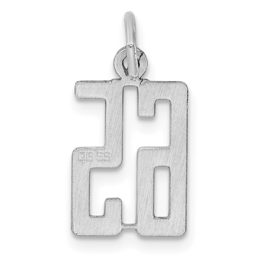 Sterling Silver/Rhodium-plated Elongated Number 65 Charm