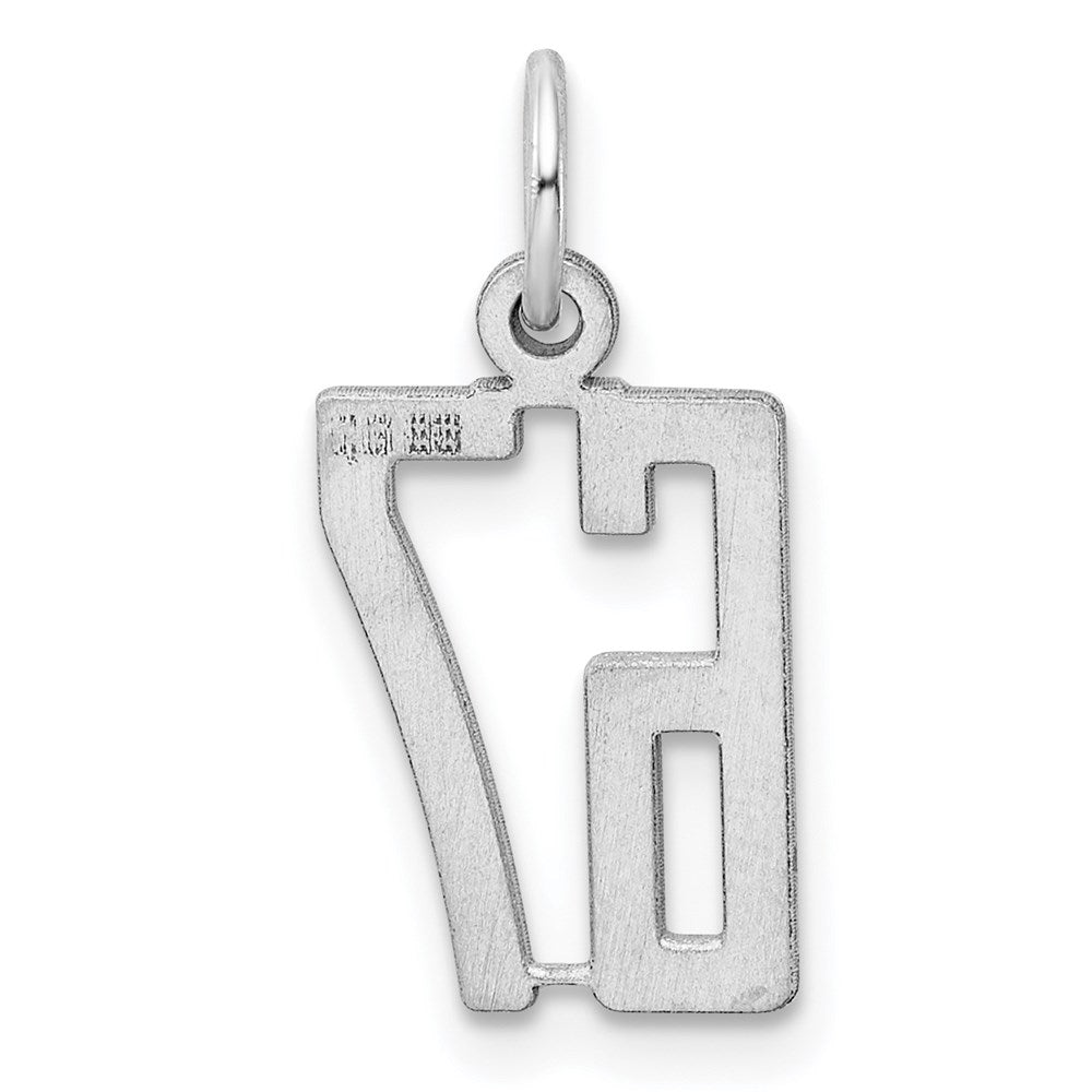 Sterling Silver/Rhodium-plated Elongated Number 67 Charm