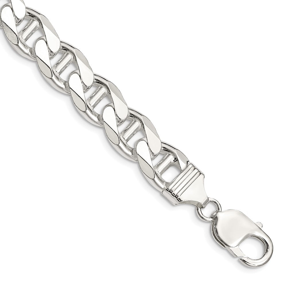 Sterling Silver 10.8mm D/C Flat Anchor Curb Chain