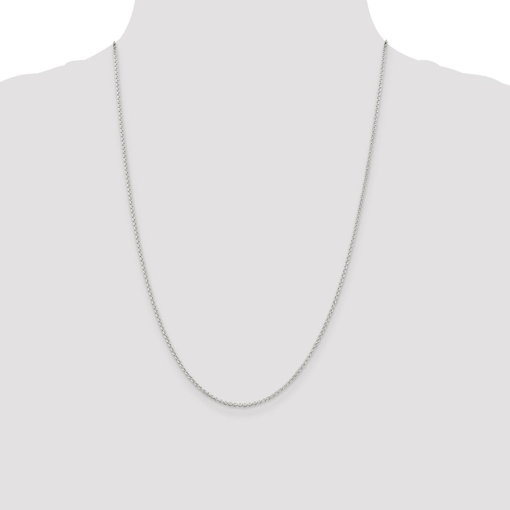 Sterling Silver Rhodium-plated 1.5mm Rolo Chain