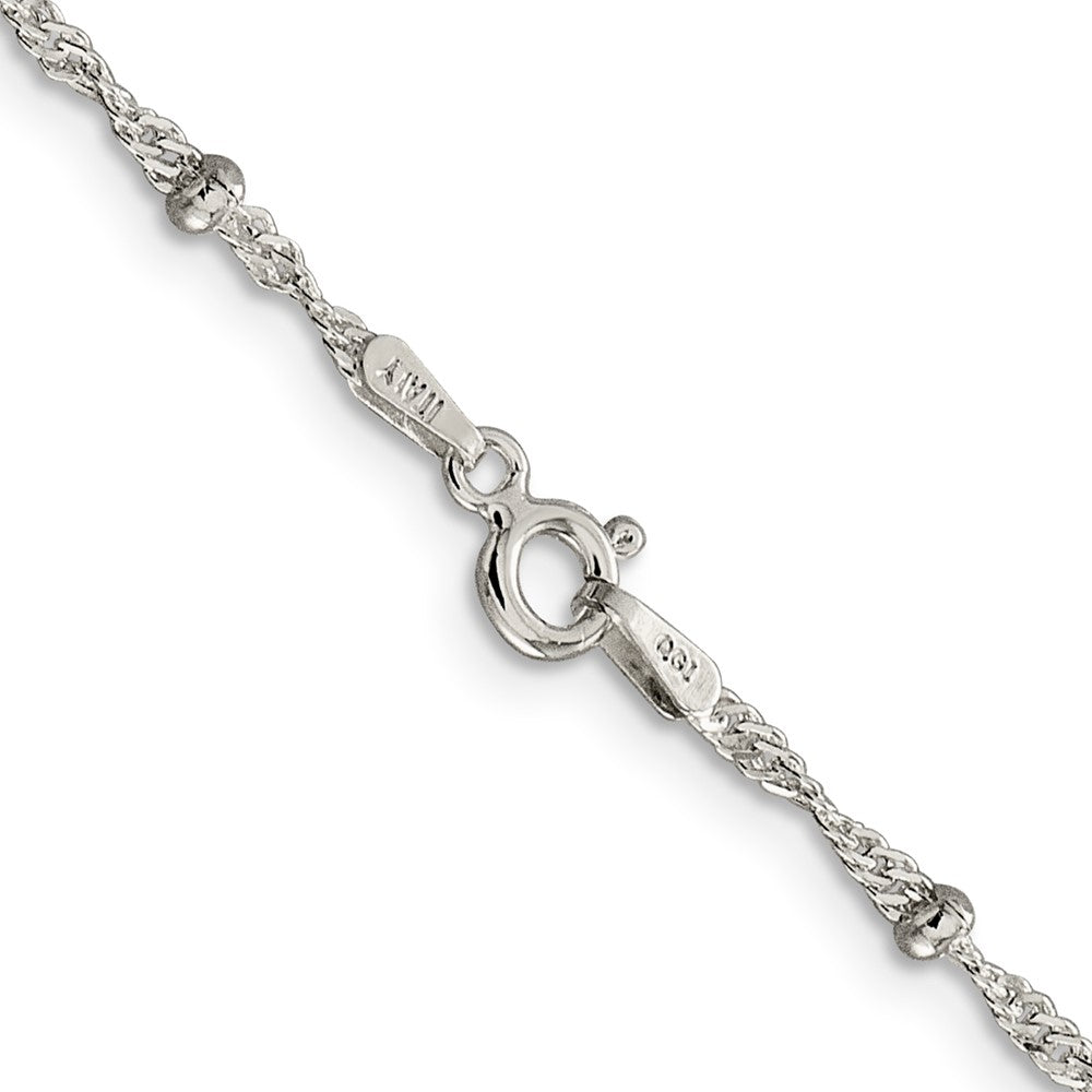 Sterling Silver 2.5mm Singapore w/ Beads Chain