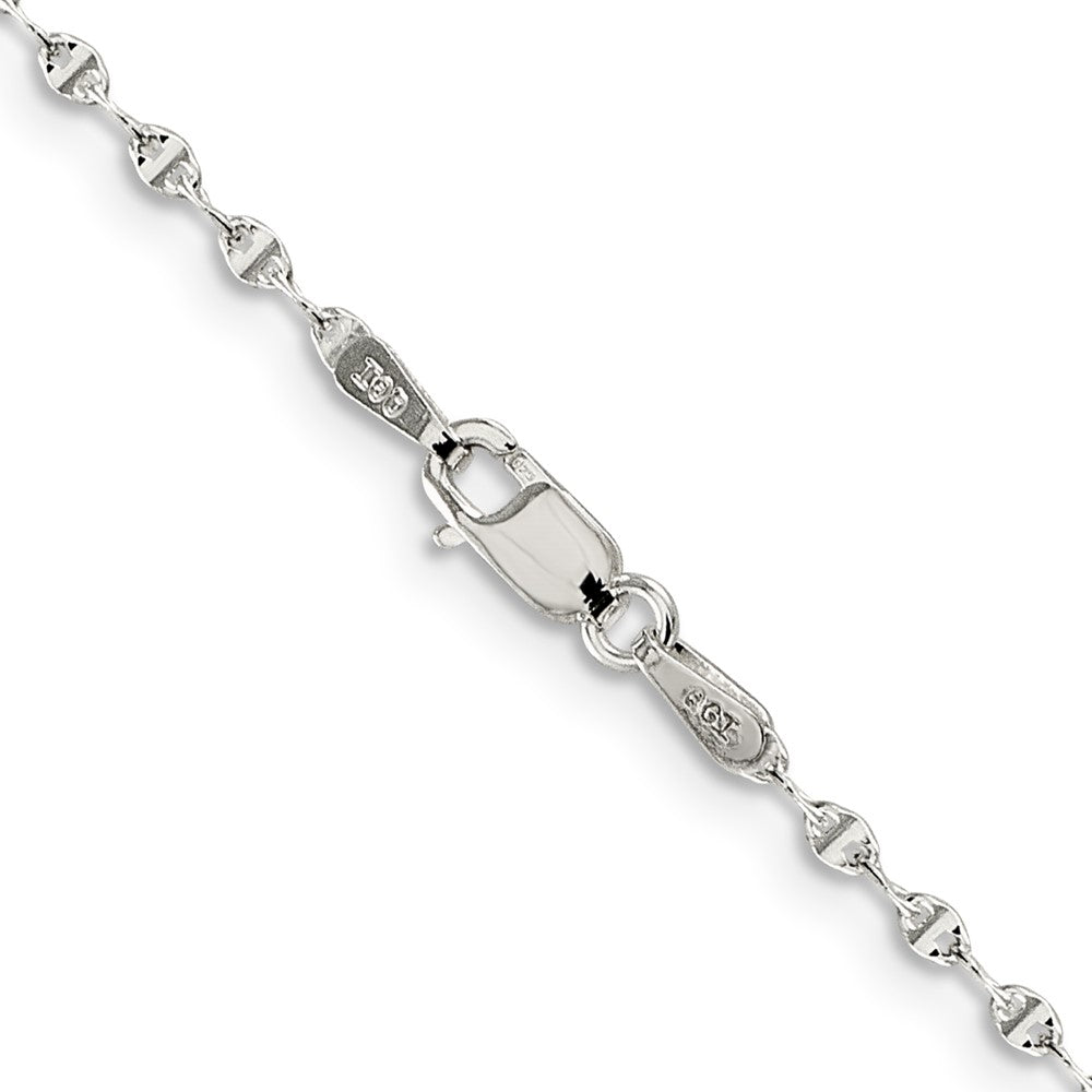 Sterling Silver 1.75mm Fancy Wave Flat Link Chain