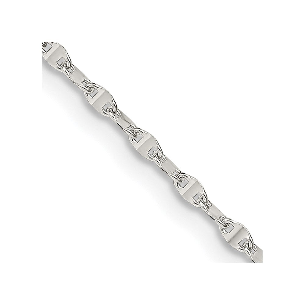 Sterling Silver 1.75mm Fancy Wave Flat Link Chain