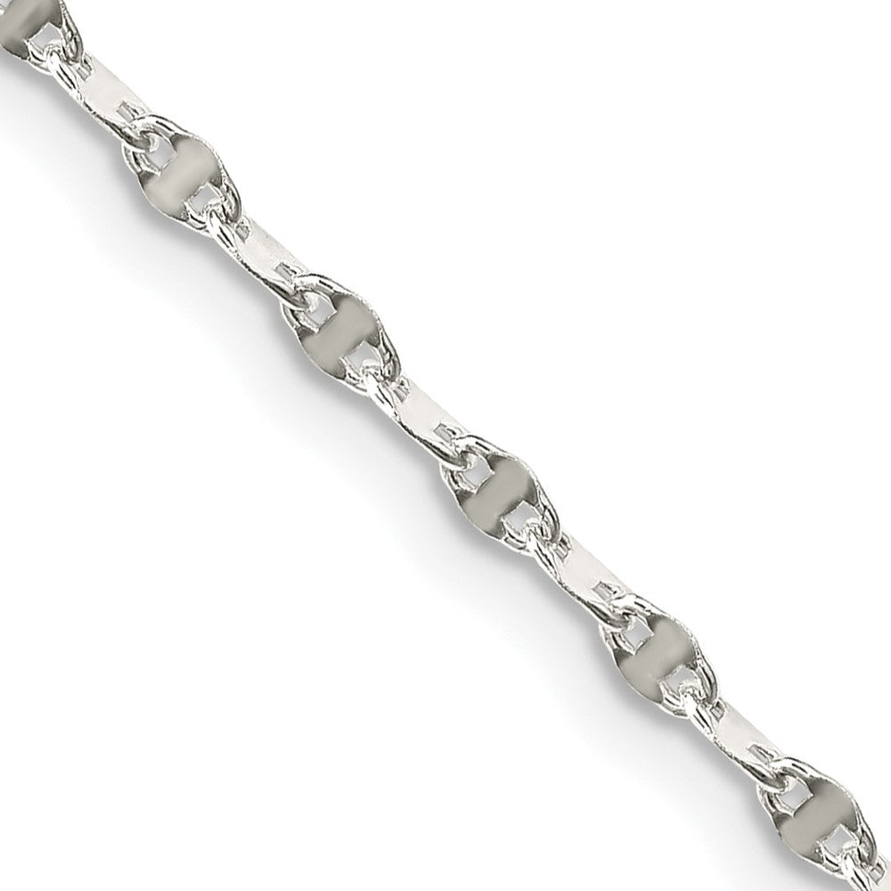 Sterling Silver 2.25mm Fancy Wave Flat Link Chain