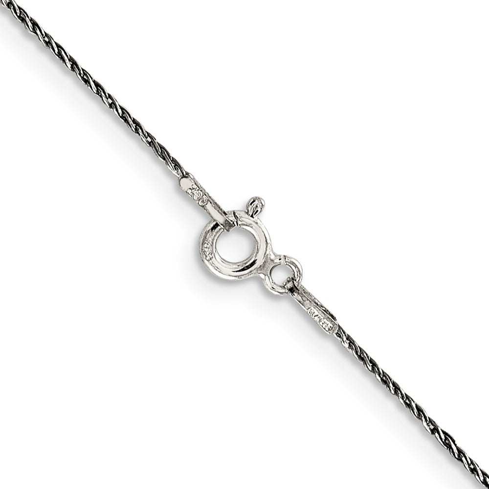 Sterling Silver Ruthenium-plated .75mm Twisted Tight Wheat Chain