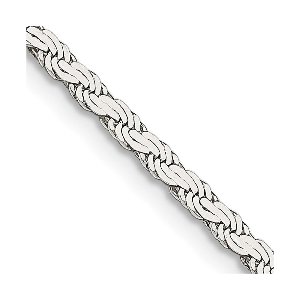 Sterling Silver 2.25mm Flat Rope Chain