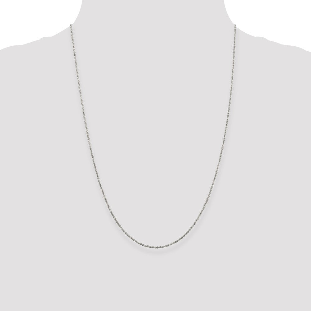 Sterling Silver Rhodium-plated 1.3mm Loose Rope Chain