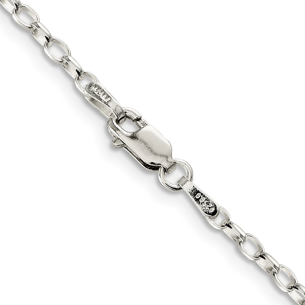 Sterling Silver 2.5mm Oval Fancy Rolo Chain