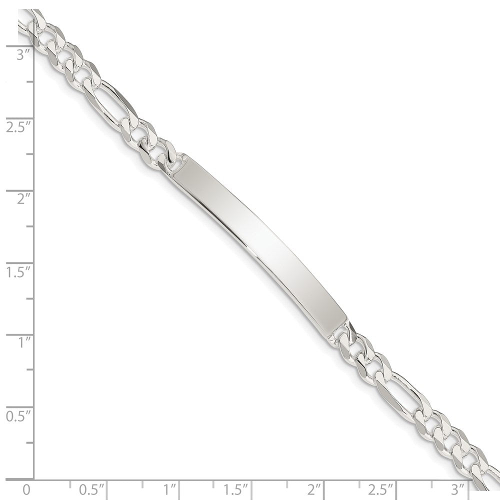 Sterling Silver Figaro Link ID Bracelet