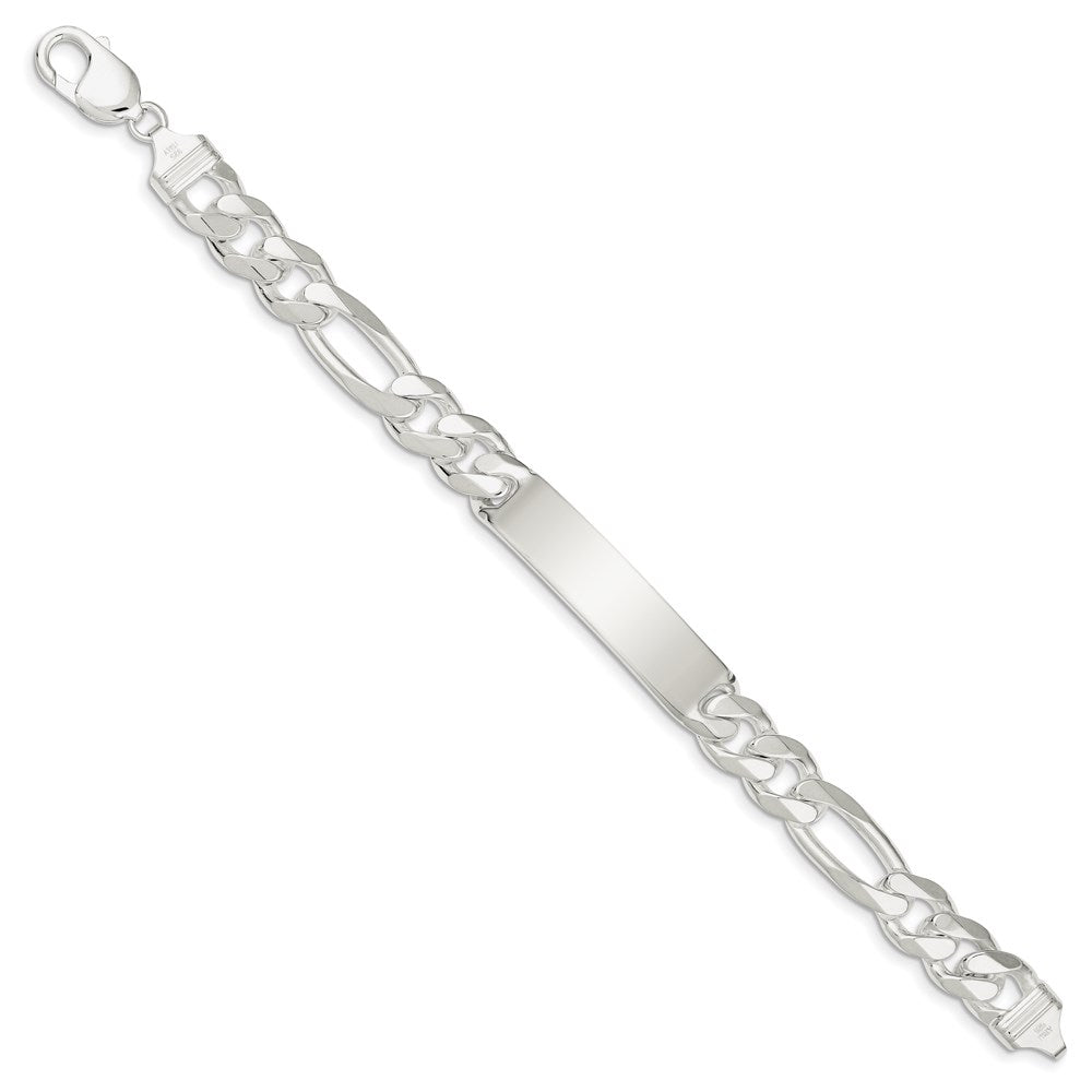 Sterling Silver Figaro Link ID Bracelet