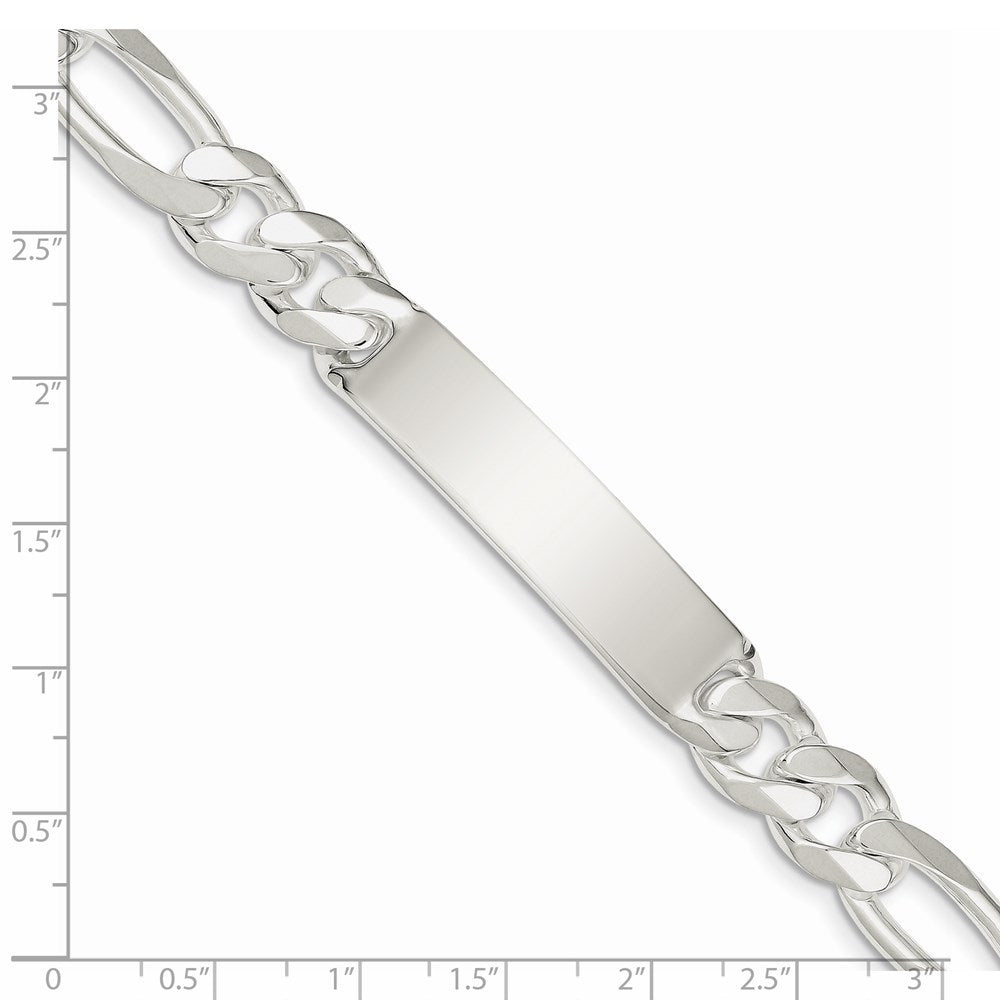 Sterling Silver Figaro Link ID Bracelet