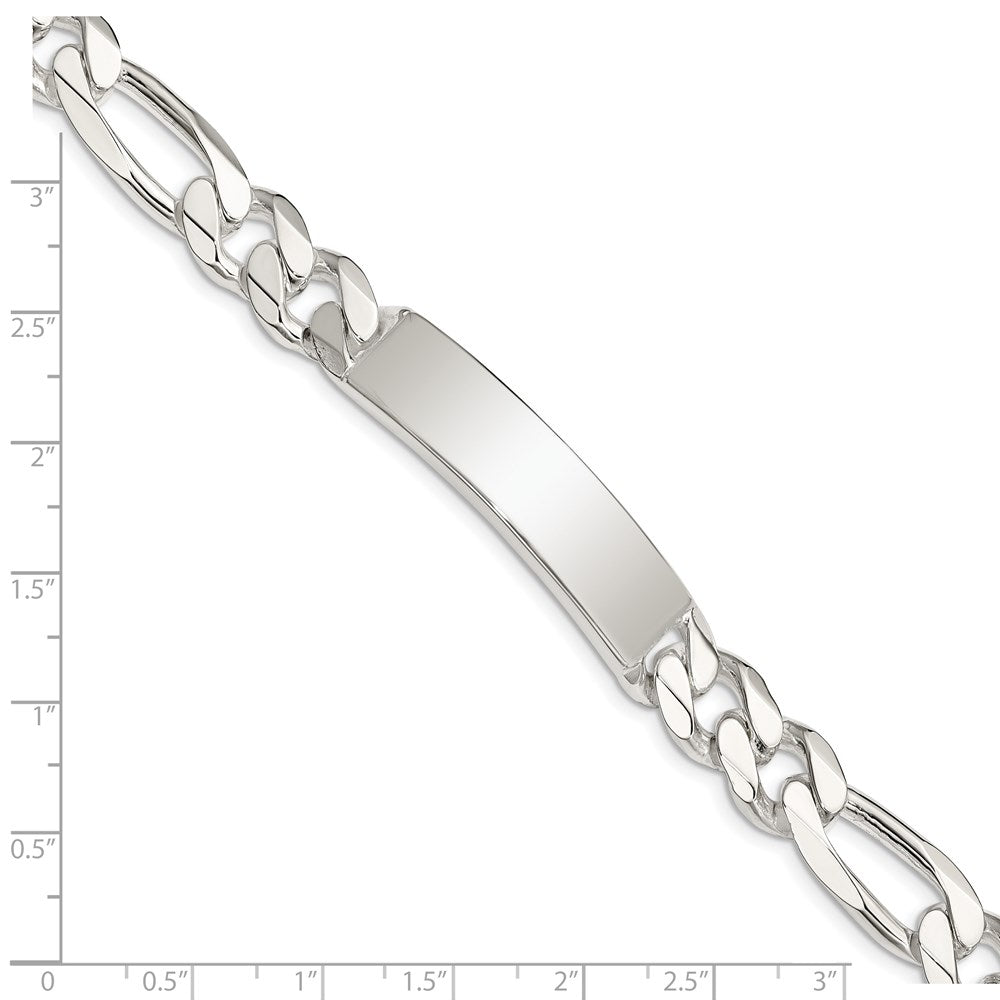 Sterling Silver Figaro Link ID Bracelet