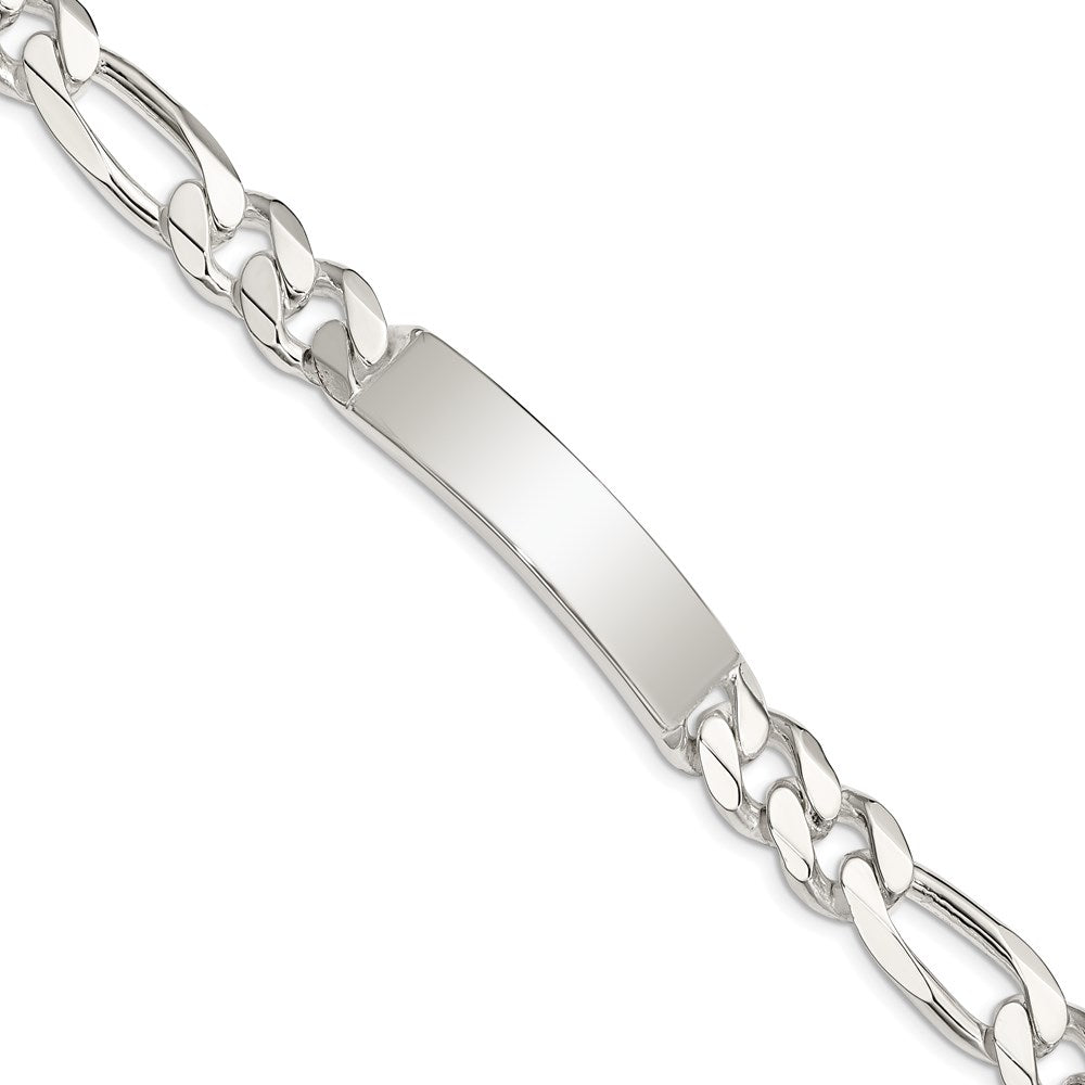 Sterling Silver Figaro Link ID Bracelet