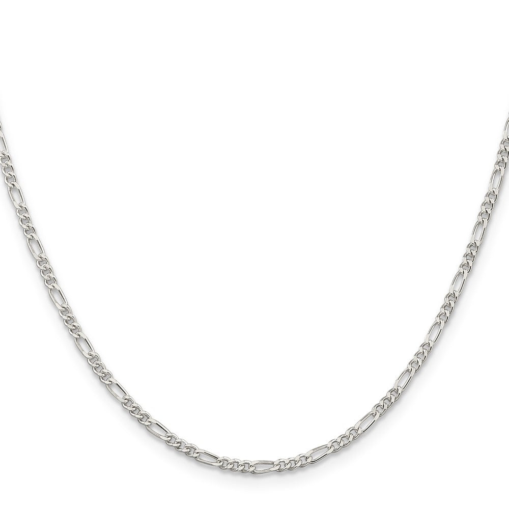 Sterling Silver Rhodium-plated 2.25mm Figaro Chain