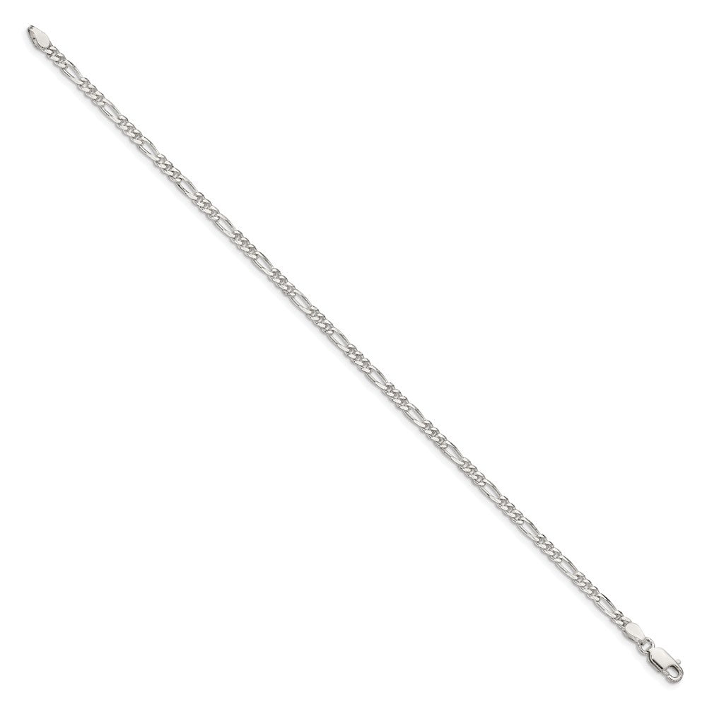 Sterling Silver 2.85mm Figaro Chain Anklet