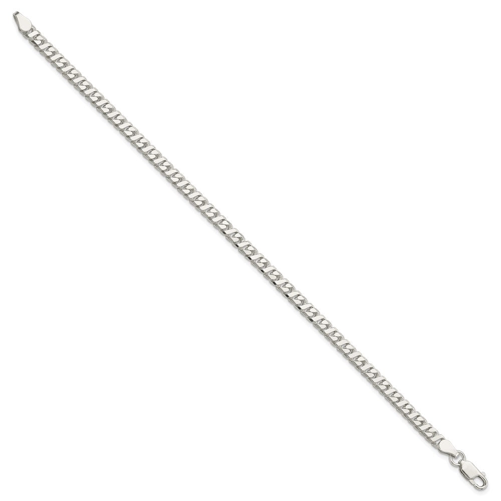 Sterling Silver 4.25mm Fancy Flat Link Bracelet