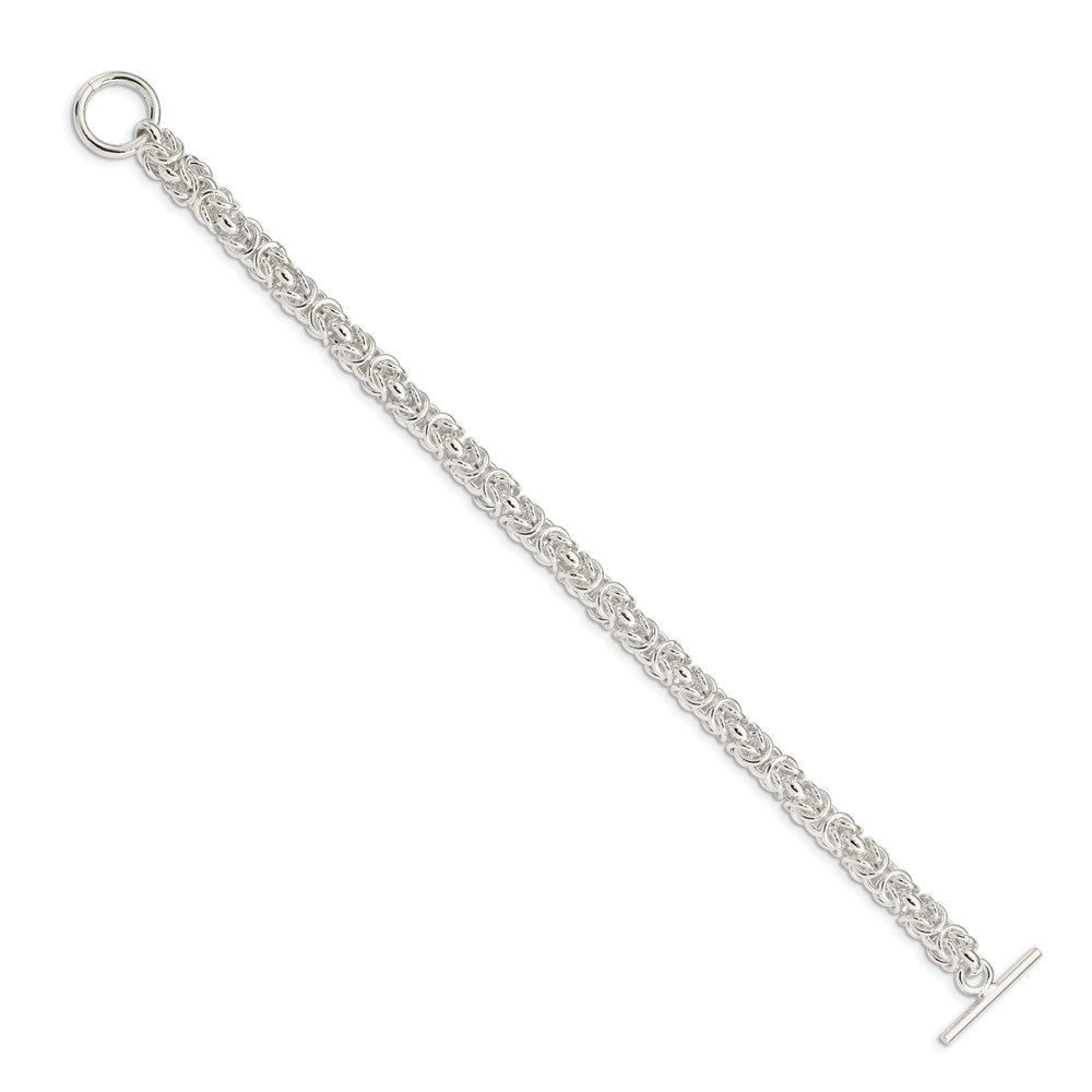 Sterling Silver 7.5inch Polished Fancy Link Toggle Bracelet