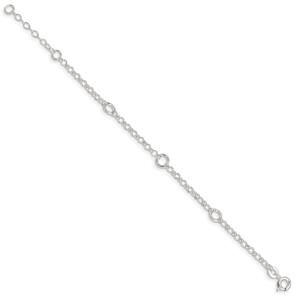 Sterling Silver Polished Fancy Rolo Chain Children's Bracelet