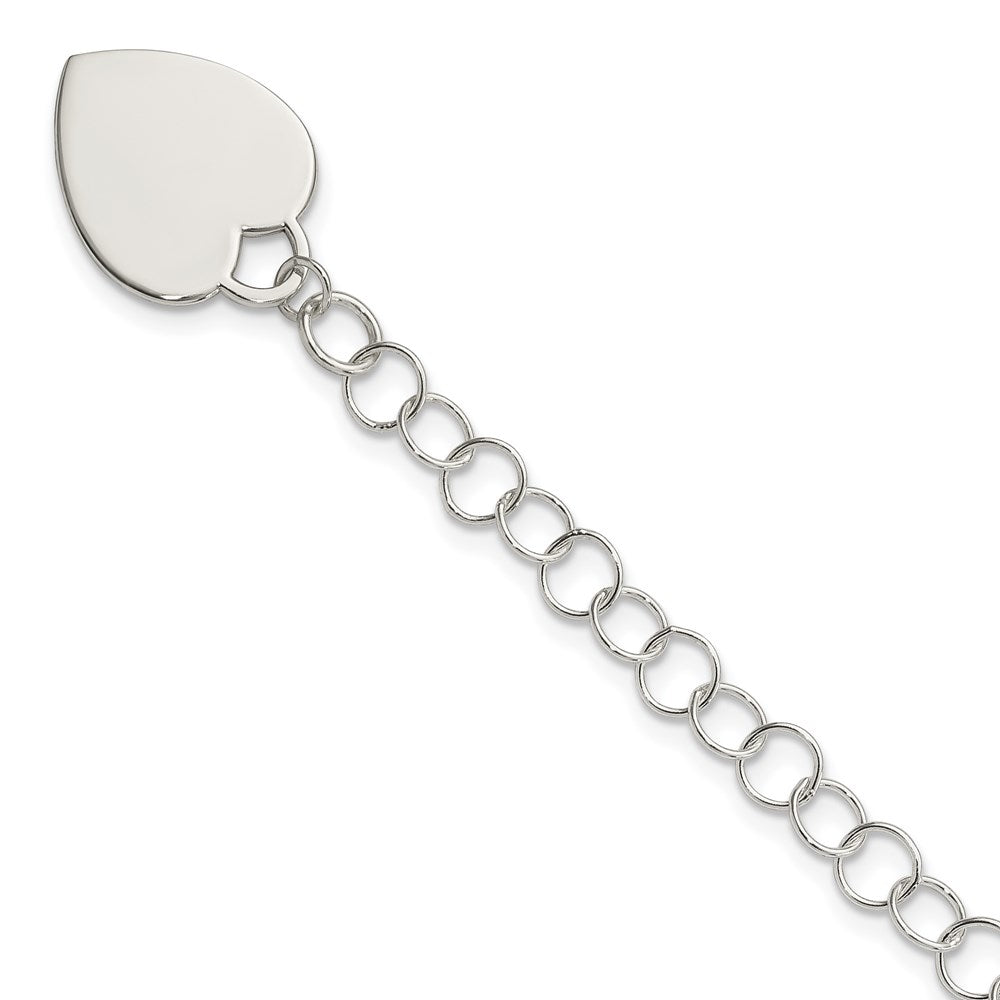 Sterling Silver Engraveable Heart Bracelet