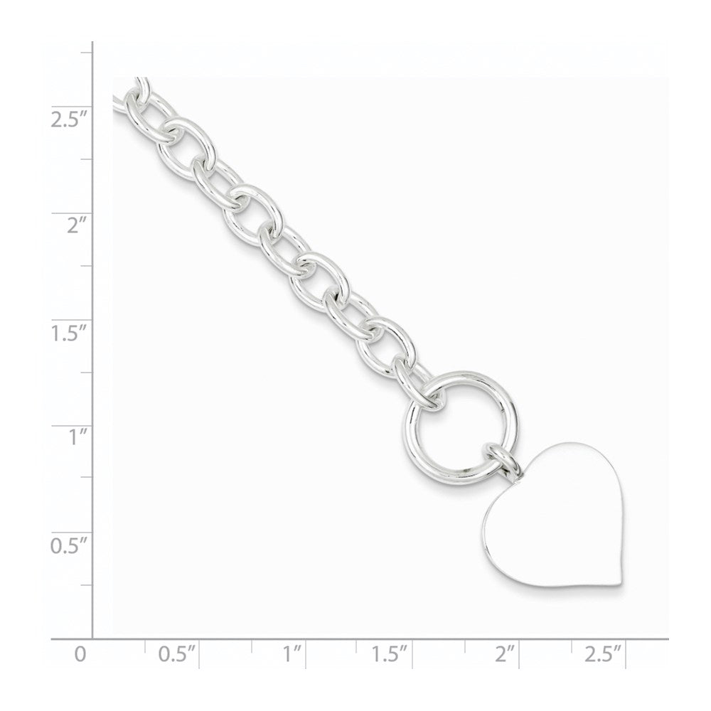 Sterling Silver Engraveable Heart Bracelet