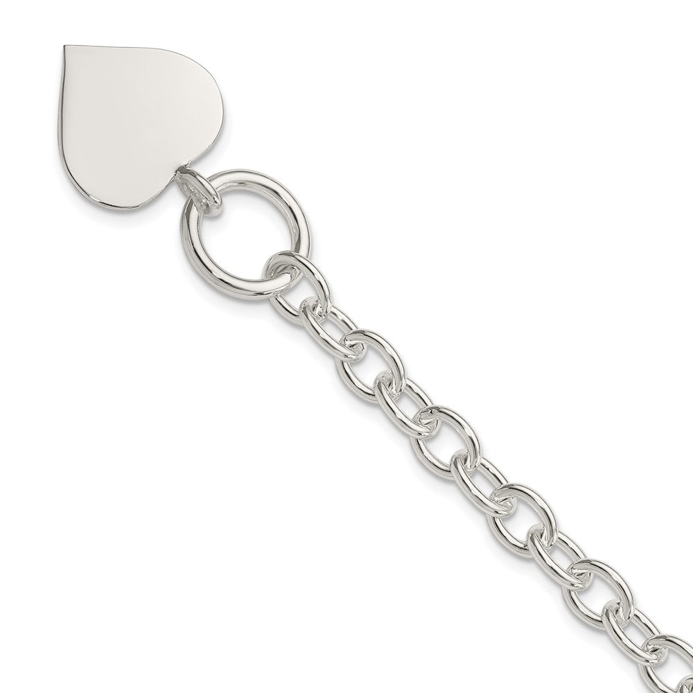 Sterling Silver Engraveable Heart Bracelet