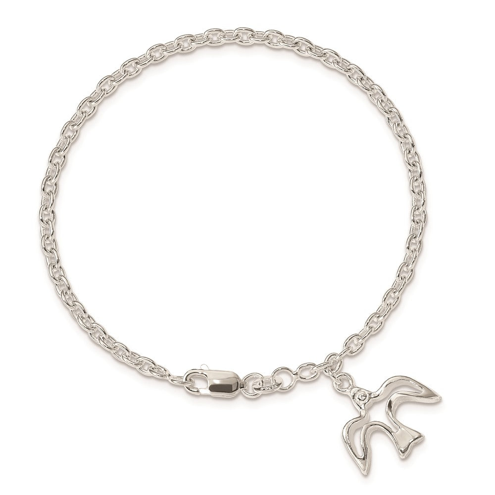 Sterling Silver Dove Charm Bracelet