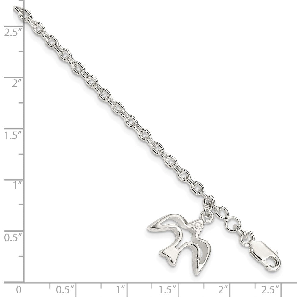 Sterling Silver Dove Charm Bracelet