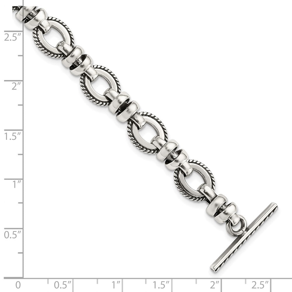 Sterling Silver Antiqued Fancy Link Bracelet