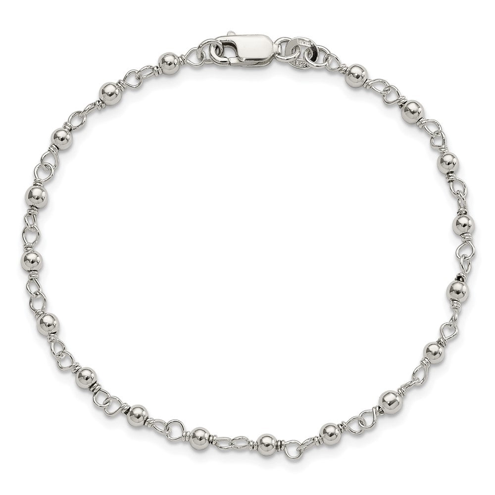 Sterling Silver Bead and Link Bracelet