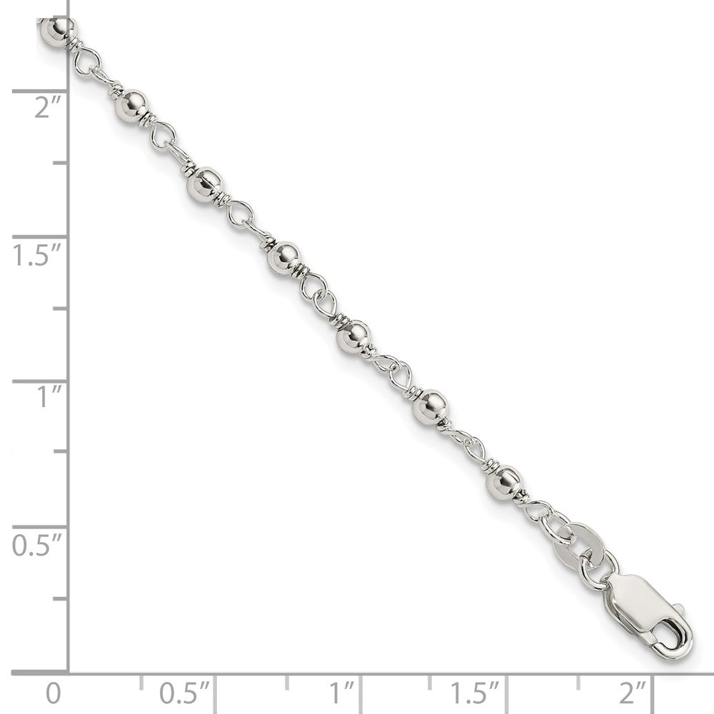 Sterling Silver Bead and Link Bracelet