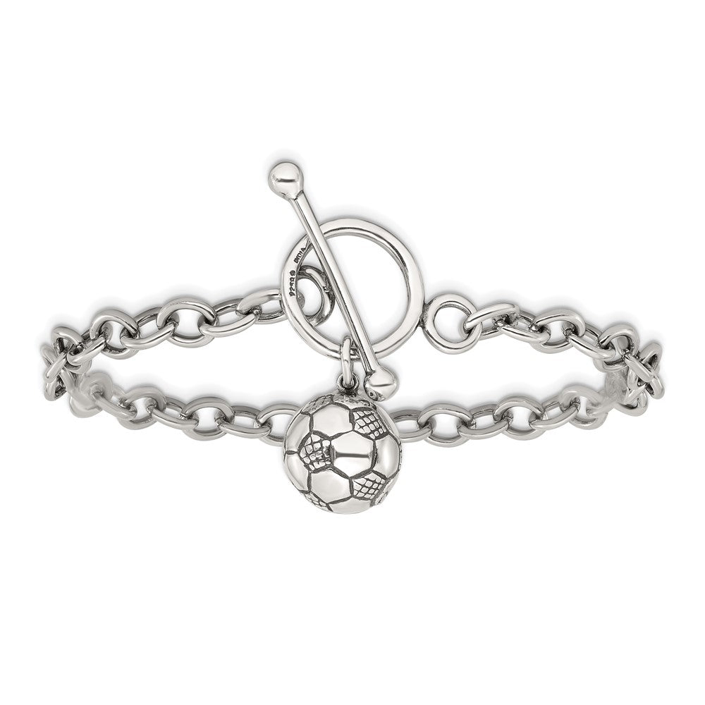 Sterling Silver Soccer Ball Bracelet