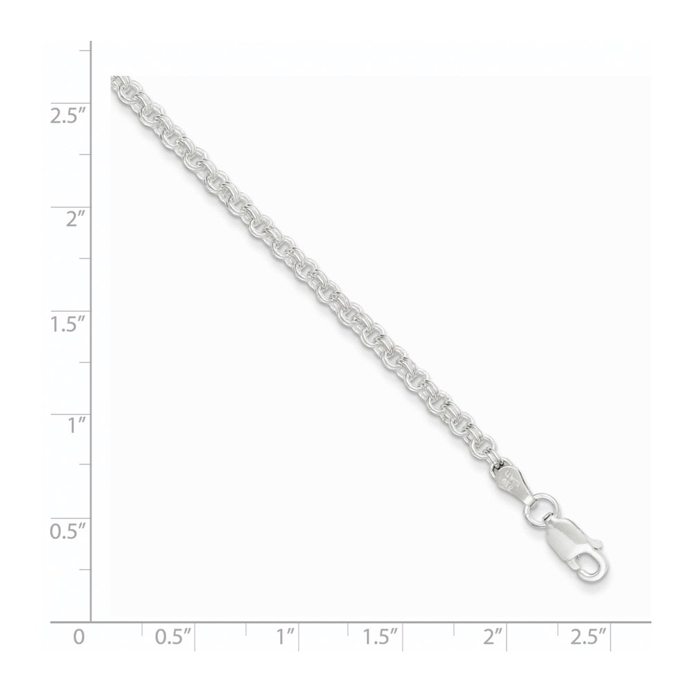 Sterling Silver 3mm Double Link Charm Bracelet